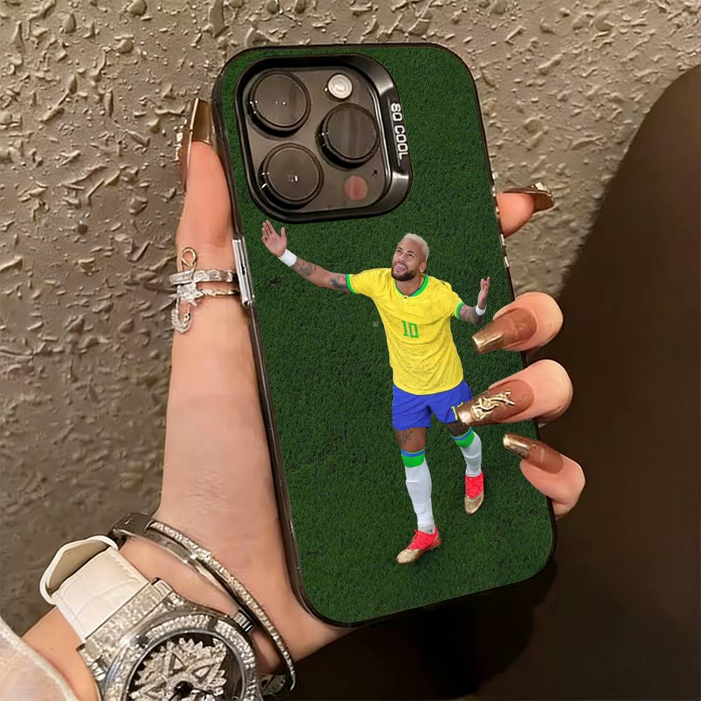 F-Football 10 N-Neymar J-jr Phone Case For iPhone 17,16,15,14,13,12,11 Plus,Pro Max,XS,Colorful Silver Phone Case Funda Cover