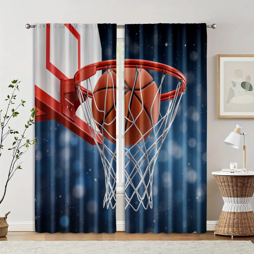 2ks, Závěsy basketbal Všestranná polyesterová tkanina, Bez elektřiny Slavnostní pozadí pro víceúčelové Různé akce