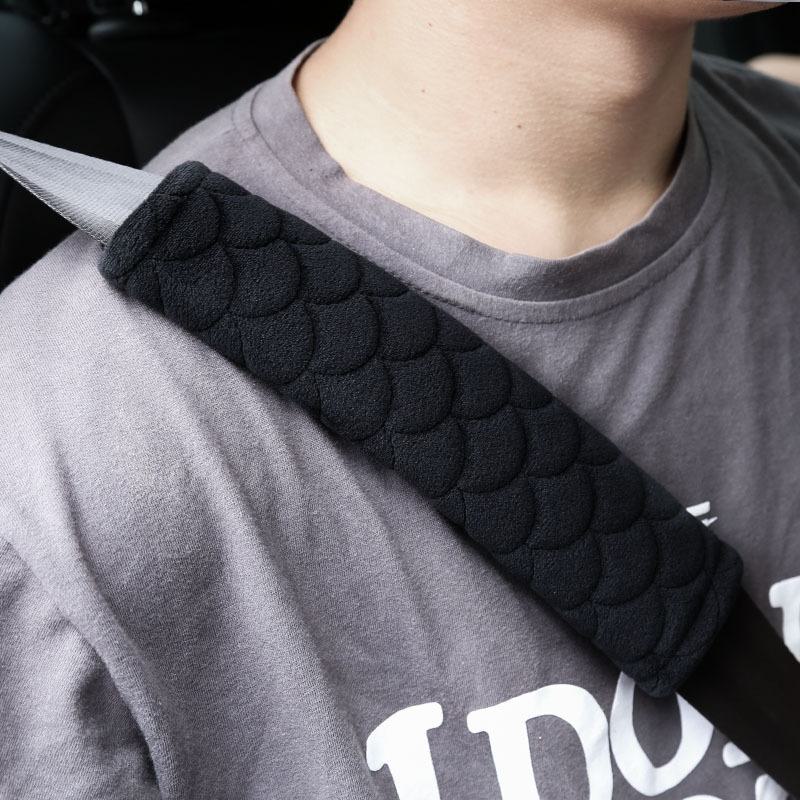 Plush Shoulder Guard for Car Seat Belts - Extended Length, Solid Color Velvet - Child Safety Strap Cover
