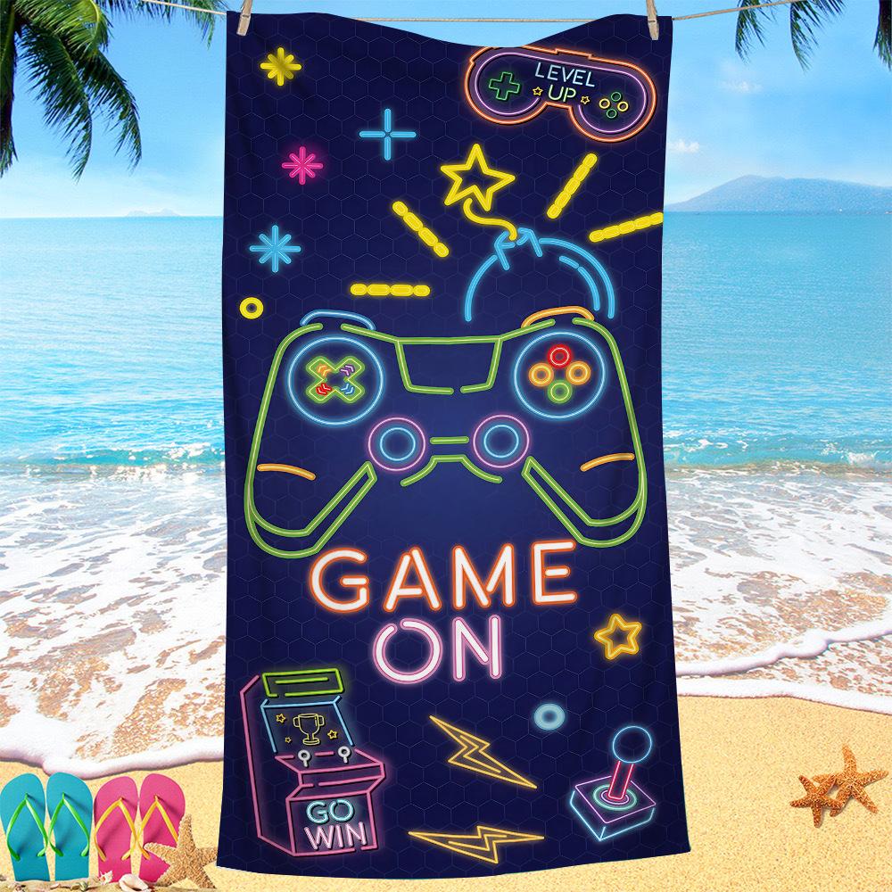 Artistic printed patterns digital-printed polyester Superfine fiber double-sided fleece Beach vacation bath towel, beach towel
