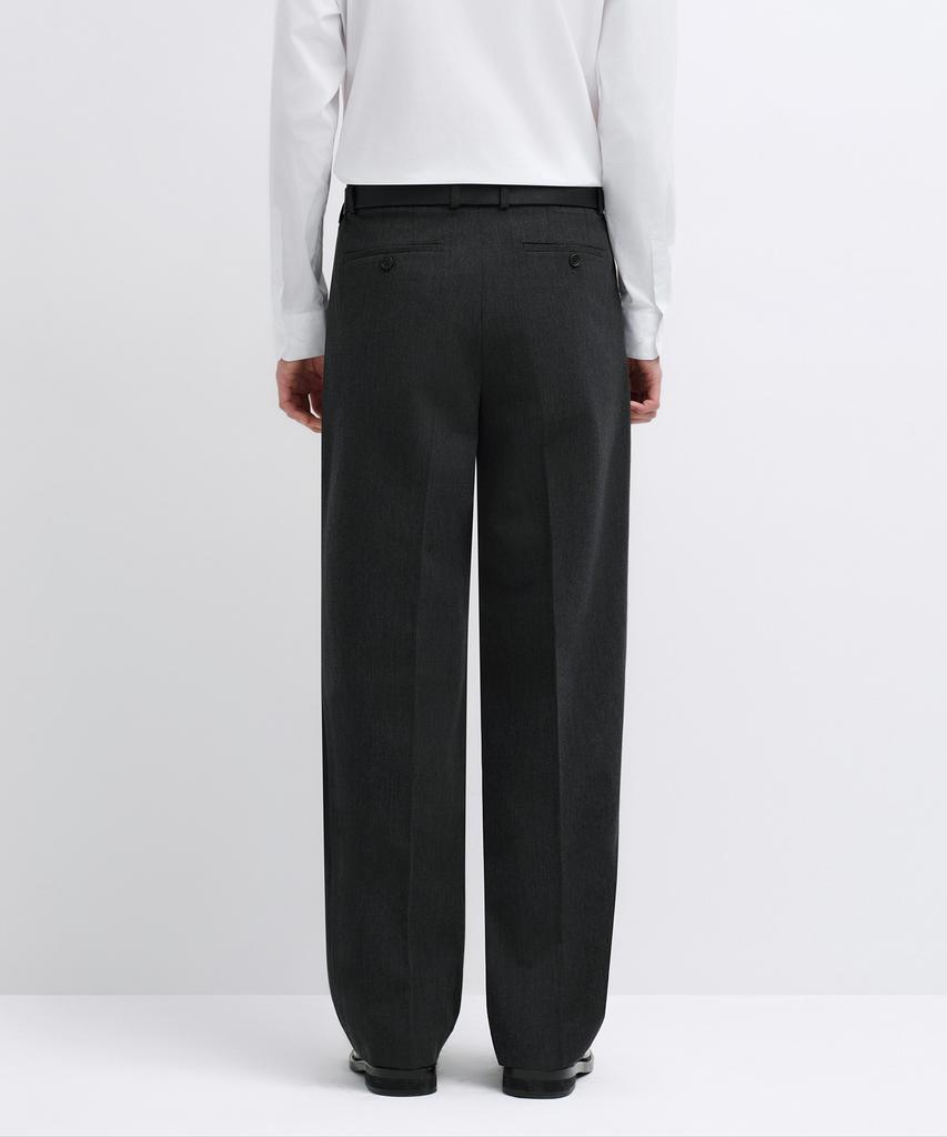 MUSINSA STANDARD Real Wide Hidden Banding Slacks [Charcoal Gray]