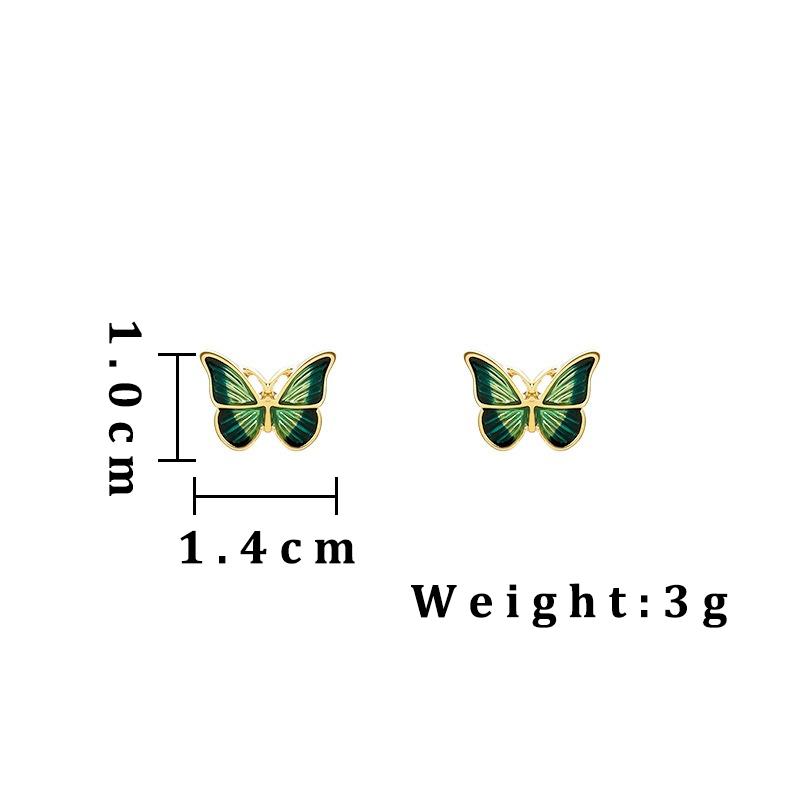 Stud Earrings for Women Enamel Oil Butterfly Earrings Cute Sweet Korean Small Jewelry aretes de pendientes brincos
