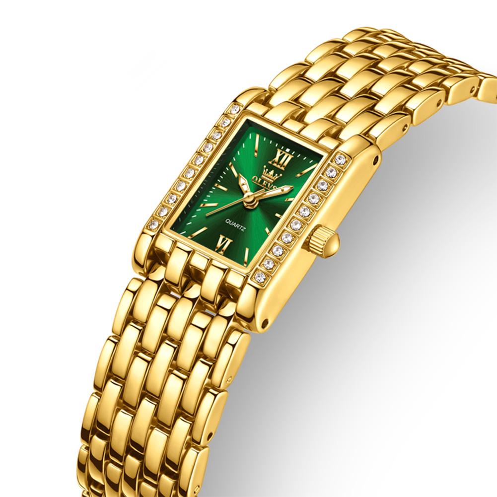 Womens Watches Top Brand Luxury Green Diamond Dial Quartz Watch for Women Waterproof Fashion Wristwatches Relogio Feminino