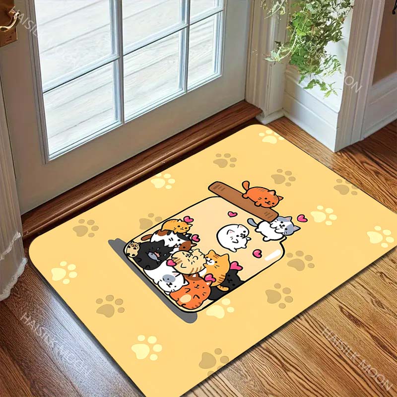 Kitten Cartoon In Bottle Print Carpet for Living Room Bedroom Sofa Home Decor Non-slip Floor Mat Modern Rugs Fast Shipping