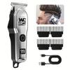 Portable electric hair clipper with USB charging for hair and beard trimming, suitable for families to give as a Father's Day or holiday gift to men