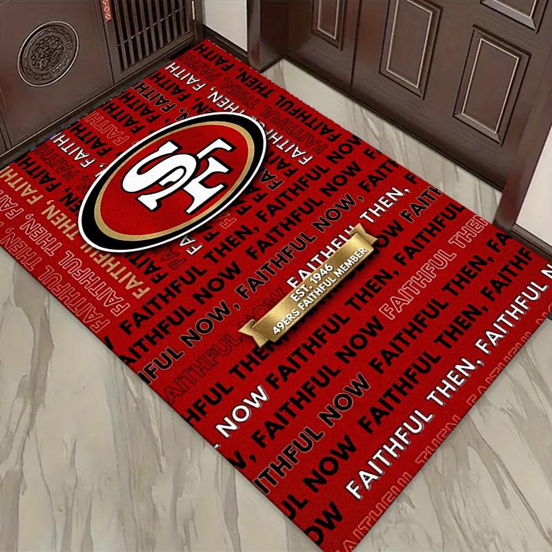 Tappeto Tappetino Logo 49ers per Soggiorno Camera da Letto Casa Decorazione Divano, Tappetino Antiscivolo per Giochi Bambini