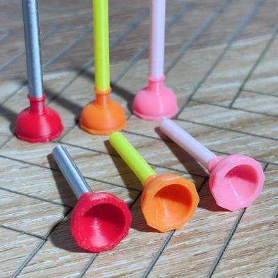 5Pcs Dollhouse Bathroom Diy Accessories Toilet Plungers Mini Toilet Suction Cup Model Doll House Miniature Baby Pretend Toys
