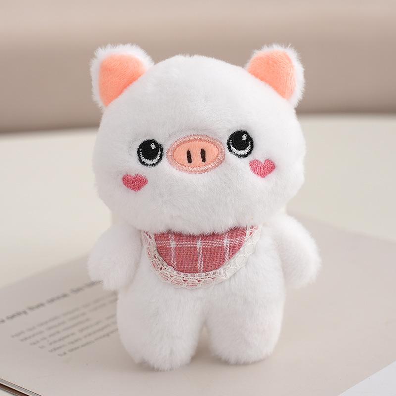 

Bib Pig Cute Bag Pendant Plush Doll Pp Cotton Filling Light And Easy To Carry білий