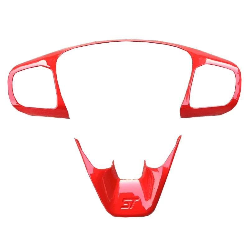 For Ford Fiesta MK8 2018 Focus MK4 ST    Steering Wheel Button Frame Cover Trims ABS Sticker Car Styling Accessories