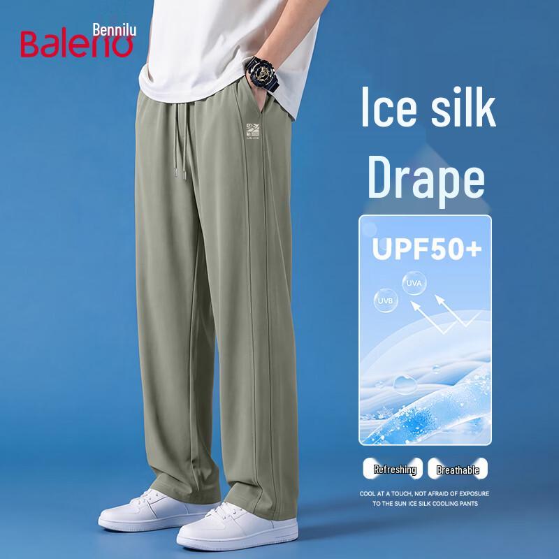 Pantalon Décontracté Lâche Protection Solaire Soie Glacée pour Homme Baleno