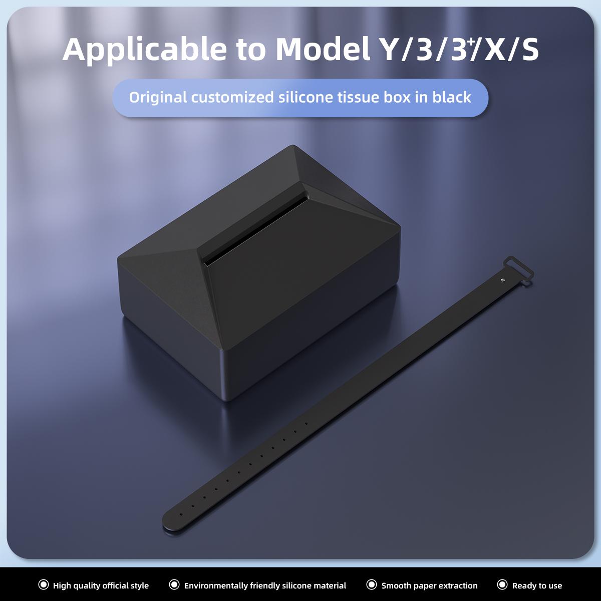 

Автомобильная коробка для салфеток для Tesla Model Y 3 XS, подвесной силиконовый держатель на спинку сиденья с фиксирующим ремешком, автомобильные аксессуары для интерьера
