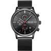 Canvas Strip Steel Mesh Belt Watch Multi-Function Chronograph Men'S Quartz Watch Waterproof Men'S Watch 2011