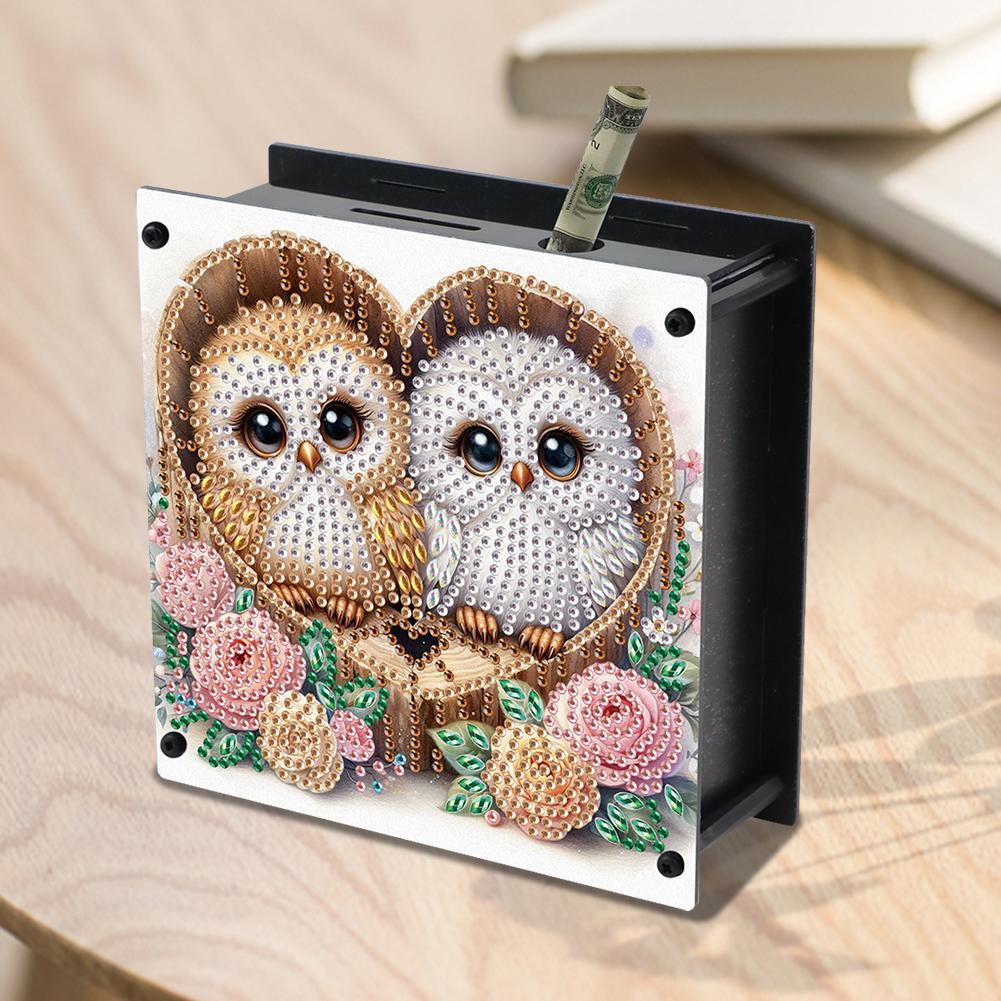 Rhinestones Desktop Ornaments Cat Table Top Diamond Painting Money Box Diamond Painting Change Holder Case Decors for Home Decor