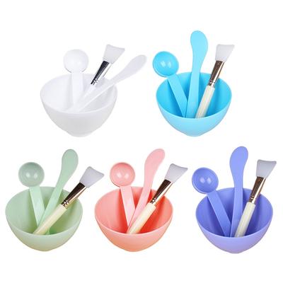 Set bol de amestecare a măștilor de față 4 buc. Instrument de amestecare a măștilor de față DIY cu mască facială din silicon Bol Perii de machiaj Spatulă Frumusețe Îngrijirea pielii
