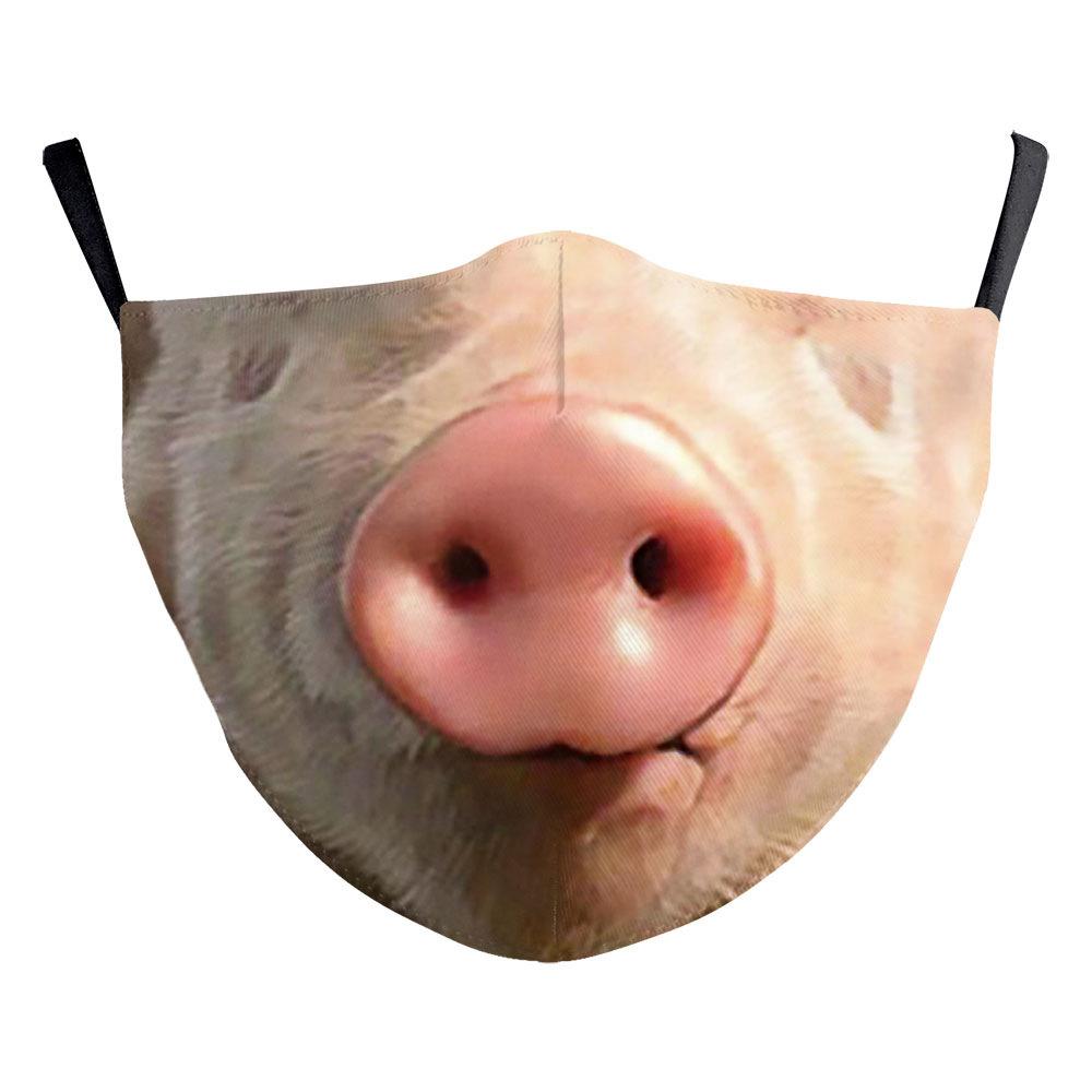 Animal Puppy Funny Mouth Anti-Haze Dustproof Adult Digital Print Protective Mask