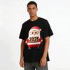 2026 Christmas Themed Santa Claus Print Casual Crewneck Top Pure cotton T-shirt