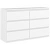Chest of Drawers - HOMCOM - 6 Drawers Sleek Storage Unit Modern Style Bedroom Living Room - Wood - 120x39x75cm - White