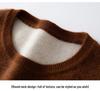 Lekasha 2026 Autumn Contrasting Color Cashmere Pullover - Thickened, Loose Fit, Round Neck, Short Style Sweater