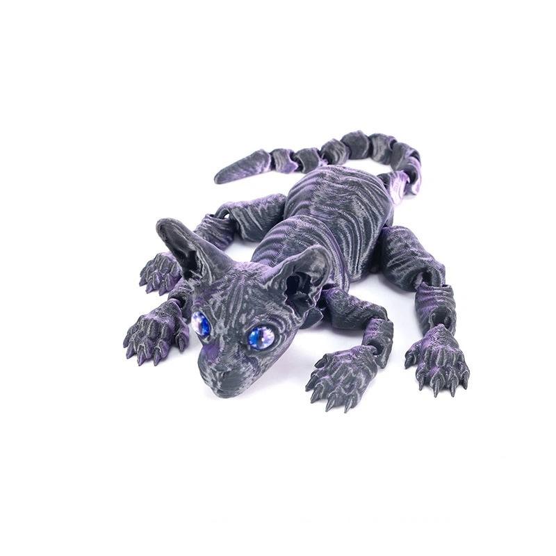 

3D Printed Hairless Cat Figurine, Realistic Articulated Sphynx Cat Toy, Cute Fidget Toy & Home Decor For Enthusiasts A8