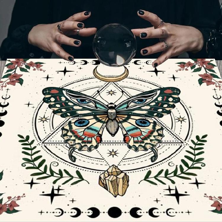 Tapestry Butterfly Moon Phases Tablecloth Bedroom Decorative Background Cloth