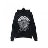 Premium Heavyweight Hooded Sweatshirt With Rhinestone Letter Print Unisex Streetwear Pullover Fall