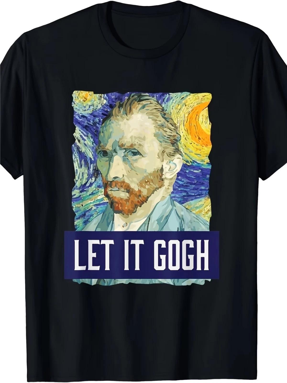 Van Gogh Starry Night T-Shirt Let It Go Art Graphic Tee for Men Women L
