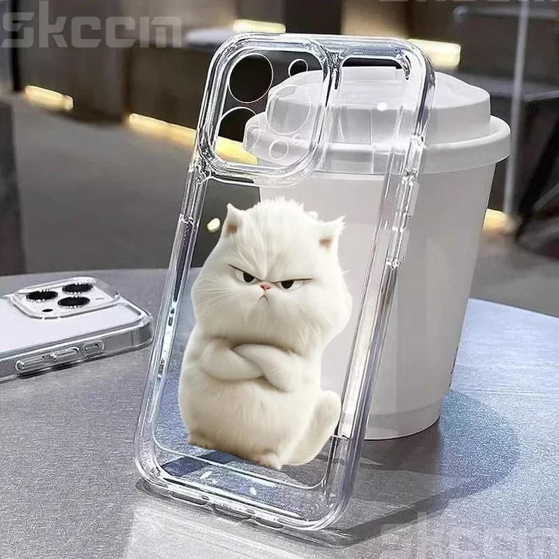 

Cute Cartoon Cat Phone Case For iPhone 16 Pro Max 15 14 13 12 11 Pro Max Mini X XS XR 7 8 16 Plus Shockproof Clear Back Cover iPhone 12 Mini