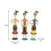 Iron Showpiece Figurine Multicolour 4 x 3 x 13.25 inch Set of 3 Pc