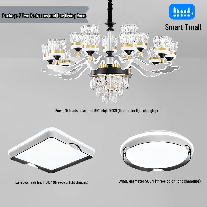 Chinese Style Luminous Crystal Chandelier: Modern Luxury Lighting for Living Rooms and Halls