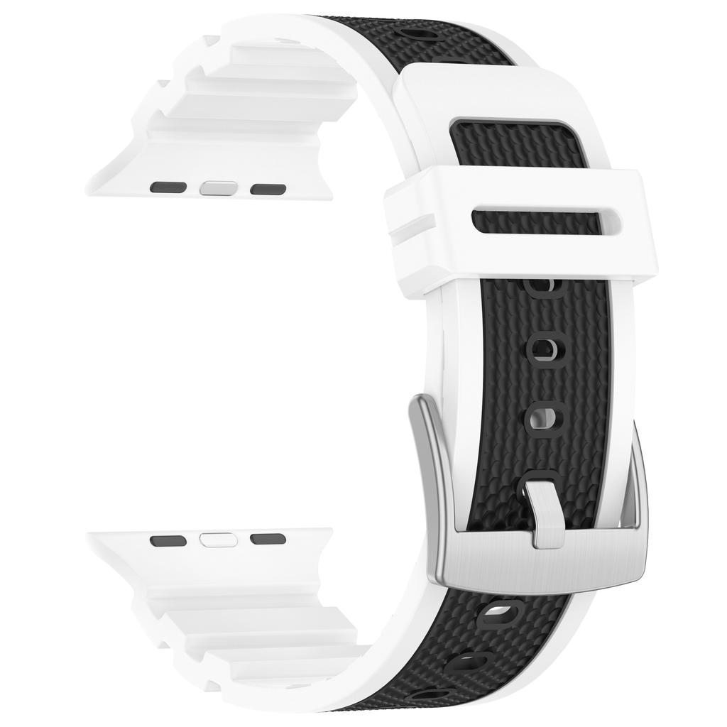 Silicone Band for Apple Watch Series 10 9 8 7 SE 6 5 4 3 2 1 42mm 41mm 40mm 38mm Dual Color Watch Strap