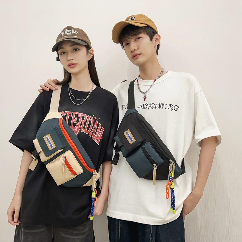 Fargeblokk Skulderveske Crossbody-veske Sports Brystveske Casual Liten Satchel-veske For Menn