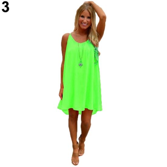 Fashion Loose Back Hollow Out Casual Sexy Sleeveless Summer Lady Mini Dress