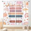 Pastel Rainbow Curtains, Kids Girls Baby Boho Cute Inspirational Motivational Quotes Rainbow Colorful Window Drapery for Bedroom