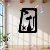 Vintage Cat Metal Wall Art Black Iron Silhouette Home Decor Indoor Outdoor