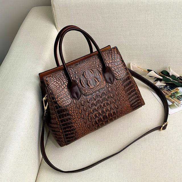 Women Handbag PU Leather Shoulder Bags Women Crocodile Luxury Handbags Women Bags Designer Crossbody Bags Female Retro Tote Handbags
