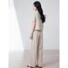 Women's Summer 2025 V-Neck Shirt & Wide-Leg Pants Two-Piece Set