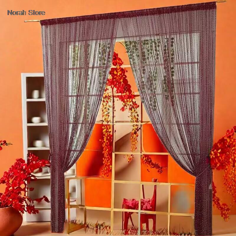 Cheaper Shiny Tassel Silver Line String Curtain 100x200cm Fashion Valance For Living Room Divider Wedding hotel Home Decoration