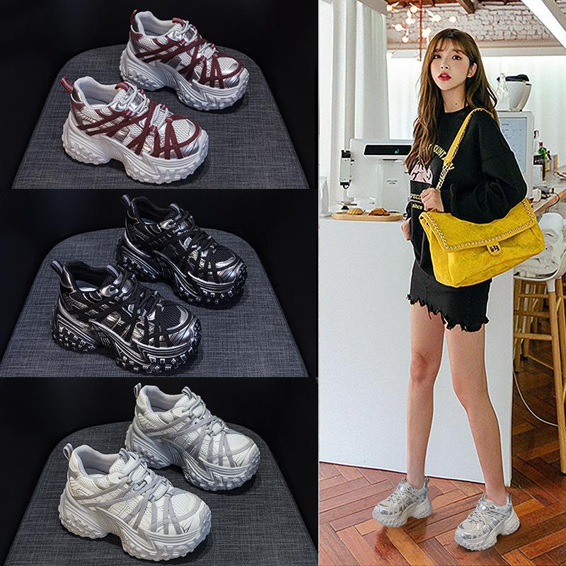 Paris retro dad shoes women's 2025 spring and autumn new platform tire sole polishing sports and leisure trend women's shoes