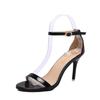 Spring and summer new one-word buckle belt sexy patent leather high-heeled sandals women's thin-heeled sandals women's batch