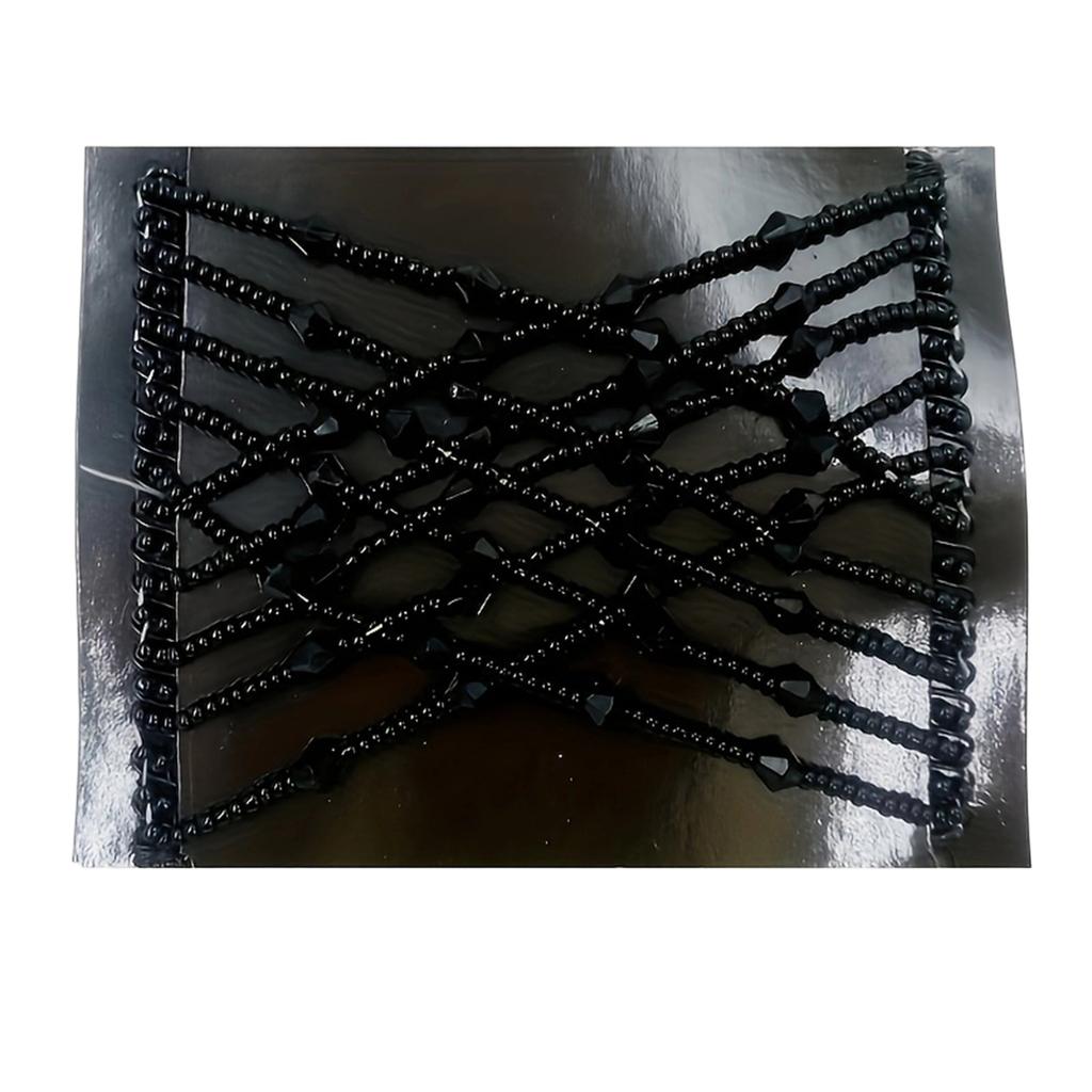 Elastic Beaded Hair Comb Flexible Magic Hair Styling Tool Adjustable Hairpin for Various Hair Types and Hairdos