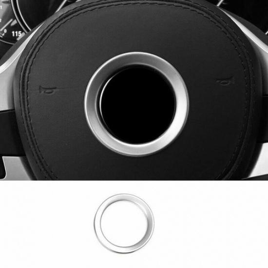 For BMW 5 Series G30 2018- Silver Steel Steering Wheel Cover Panel Trim