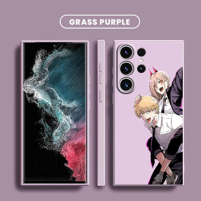 Kettensäge Mann Anime Mode Fall für Samsung Galaxy S10e S8 S9 Plus S10 S22 S23 Ultra S20 Fe S21 5g Weiche Quadratische Flüssigkeit Abdeckung