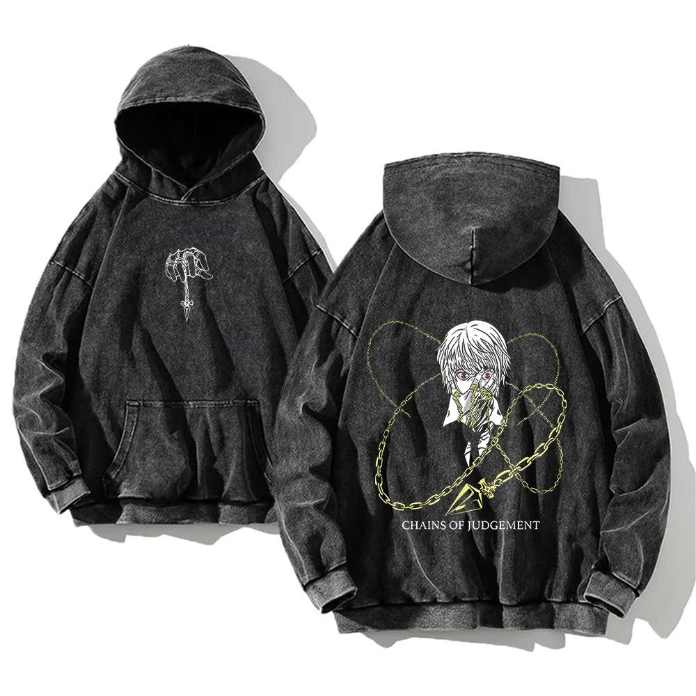2024 Anime Hunter X Hunter Gewaschene Hoodies Manga Bedruckte Hoodies Für Herren Harajuku Pullover Enthält Baumwolle Sweatshirts Kleidung