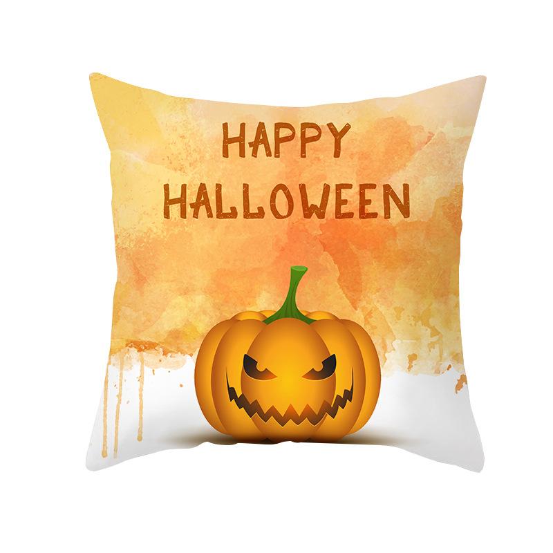 Halloween Pillow Cover Cartoon Pumpkin Head New Peach Skin Cushion Cover Sofa Cushion