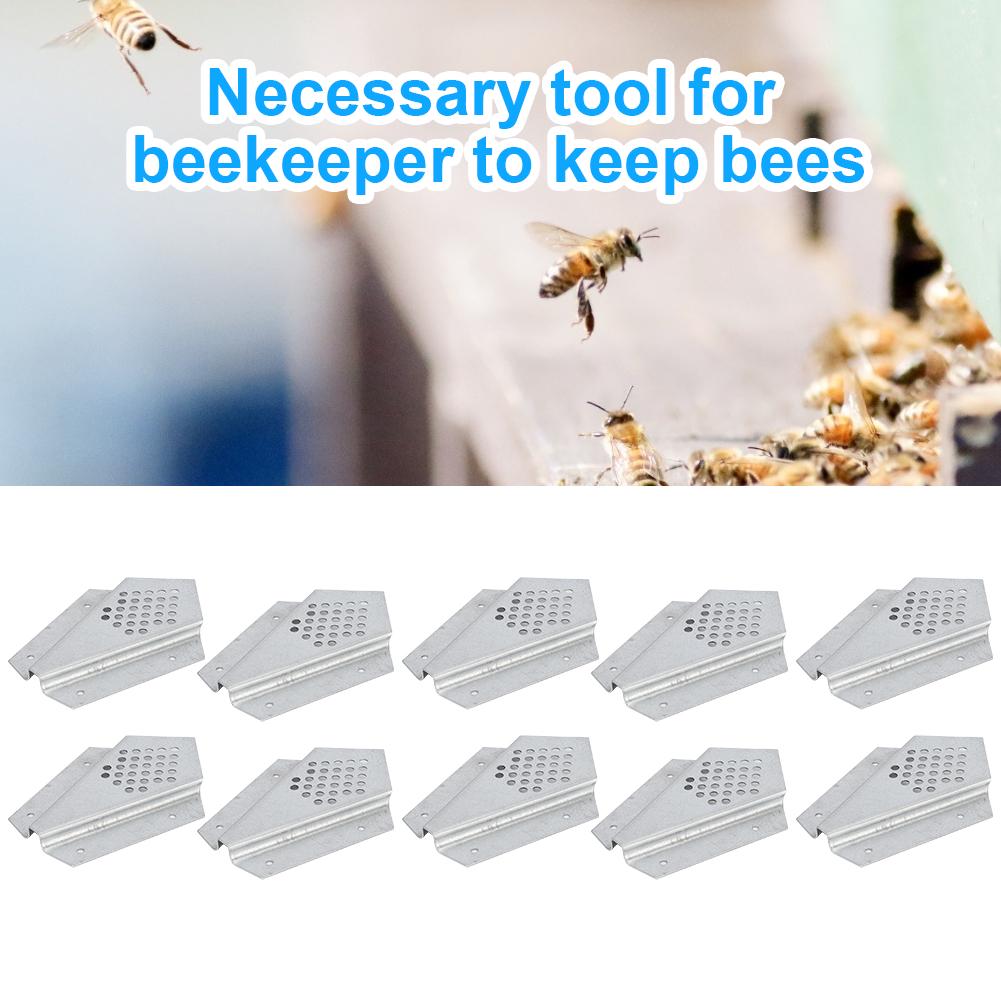 10Pcs Stainless Steel Beehive Door Entrance Gate Beekeeping Tool Equipment Accessories