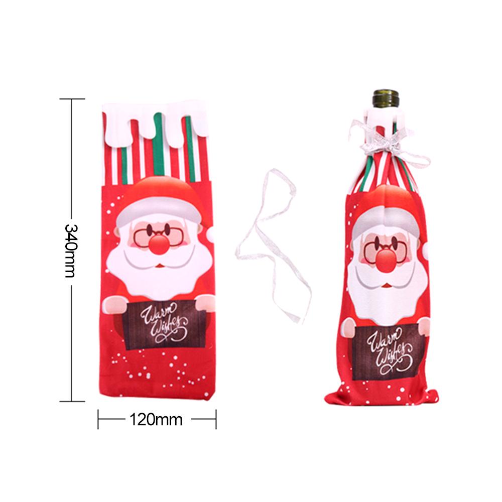 Borsa per bottiglia di vino in stile natalizio con motivo stampato Babbo