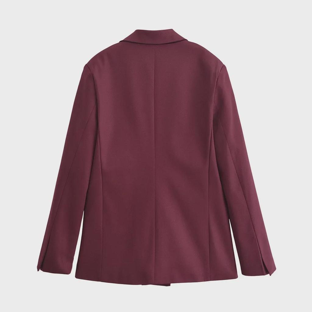 Women's Double-Breasted Blazer & High-Waist Pants Set