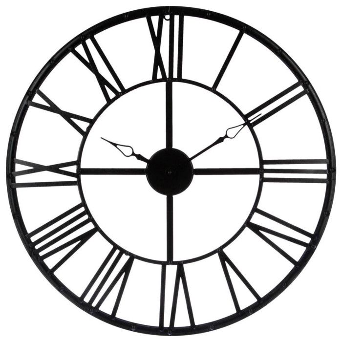 Pendule métal vintage diamètre 70 cm Atmosphera - Noir