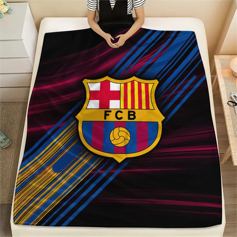 FC Barcelona  Print Flannel Blanket, High Quality Comfortable for All Seasons, Home Decor, Warmth and Comfort