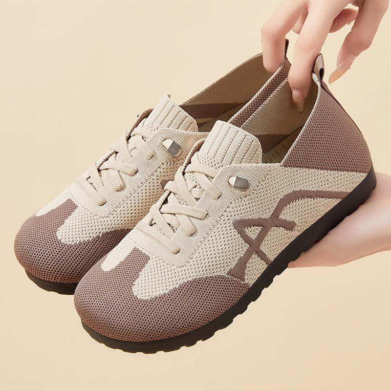 Shoes Women's Spring New Mesh Shoes Casual Breathable Forrest Gump Shoes One Pedal Retro Versatile Lace-up German Training Shoes